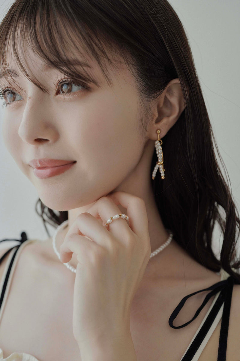 Pearl combination ring 15号【未使用】 市川美織 × kicuri】｛silver925｝Pearl Ring