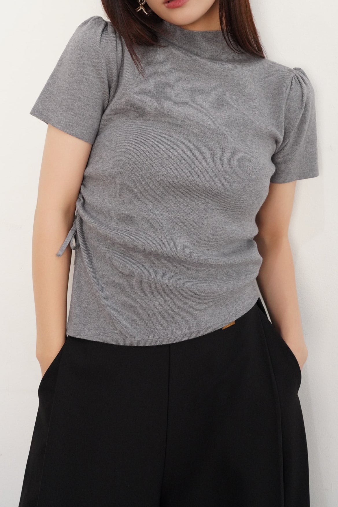 トップス PETAR PETROV asymmetry layered Knit 48 Asymmetry Puff Sleeve Knit – kicuri