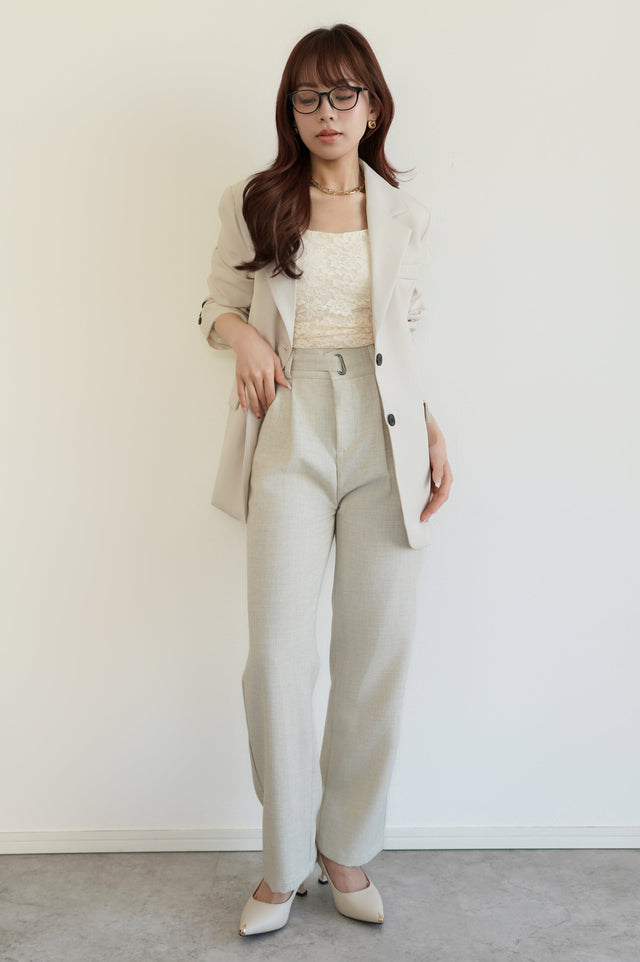 デザインウエストワイドパンツ［XS,U150cmさんも◎］