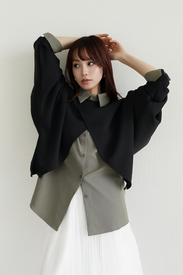 ［早割］アシンメトリーポンチスウェット×オーバーサイズシャツ(2set)