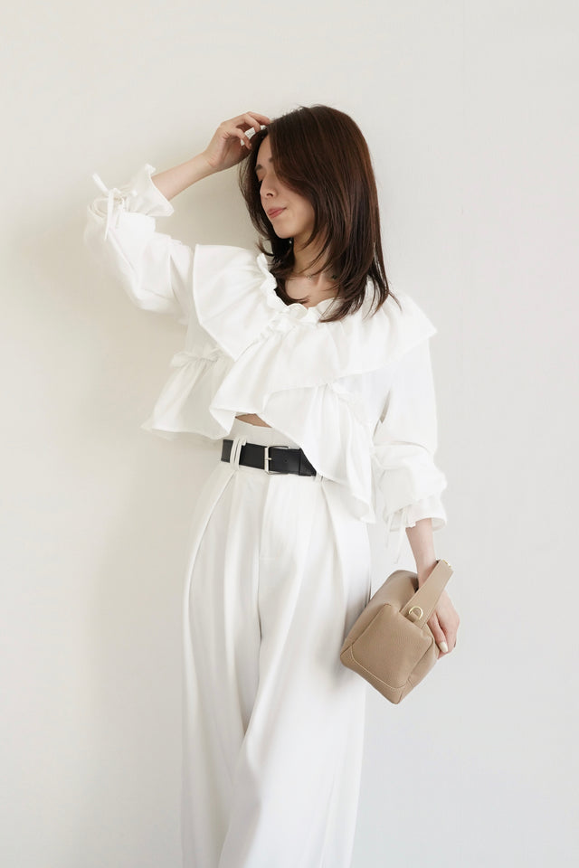 ［早割］フリルクロップドブラウス