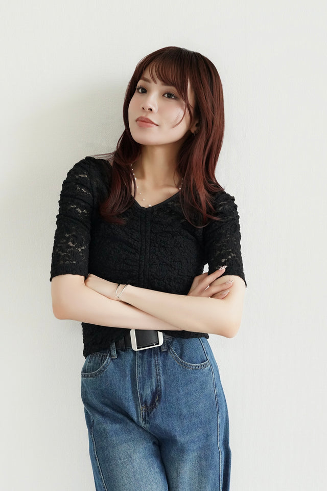 ［早割］2wayシャーリングレーストップス