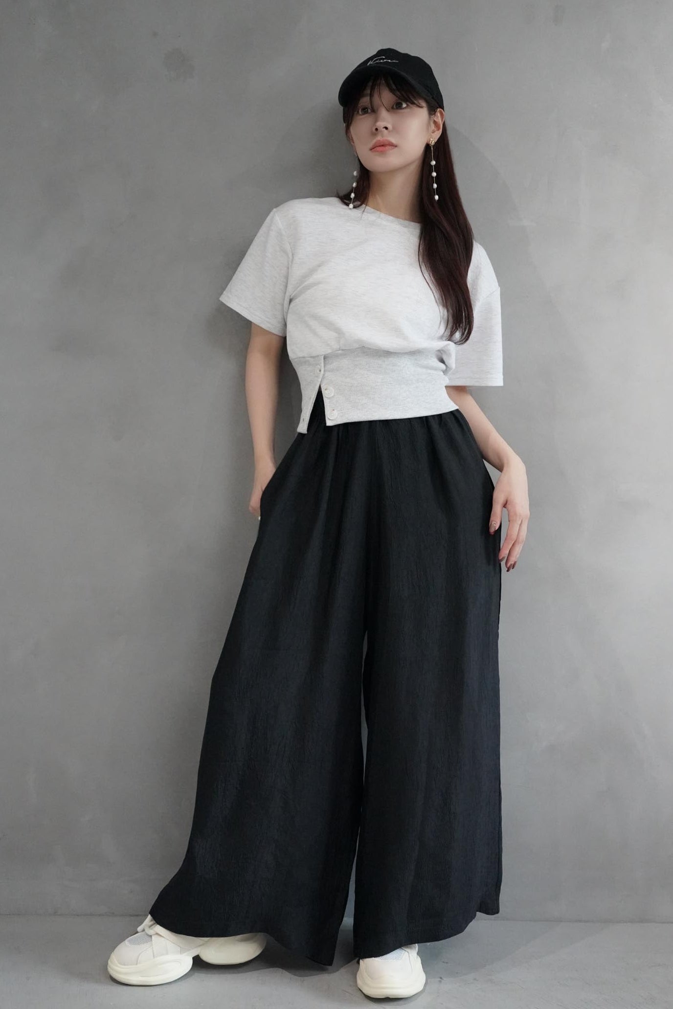 【BAON】Rinku wide cotton pants Silk Wide Rib Pants / Eco Silk 100% – nakes