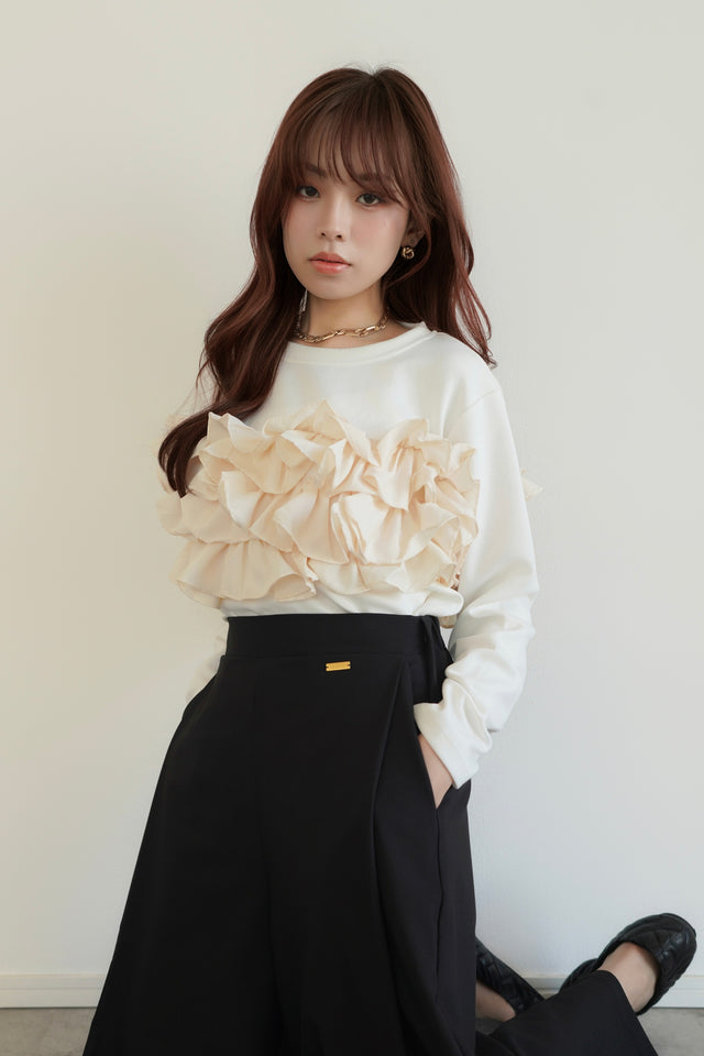 フリルポンチカットソー
