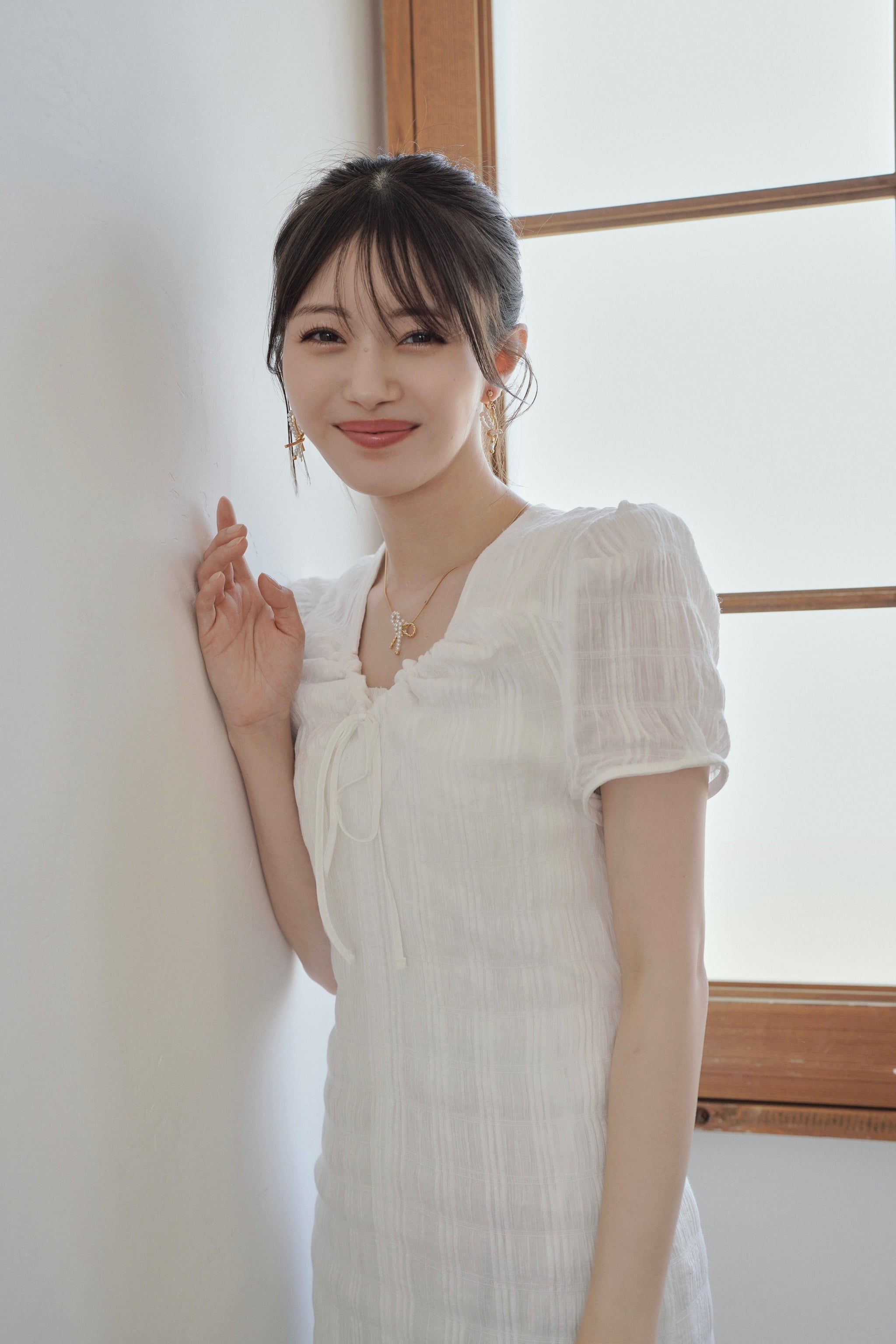 市川美織 × kicuri】Perl × Ribbon Necklace