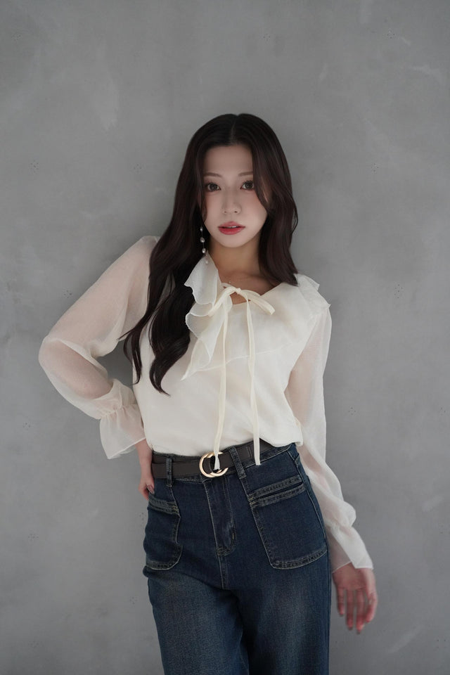 ラッフルシフォンブラウス