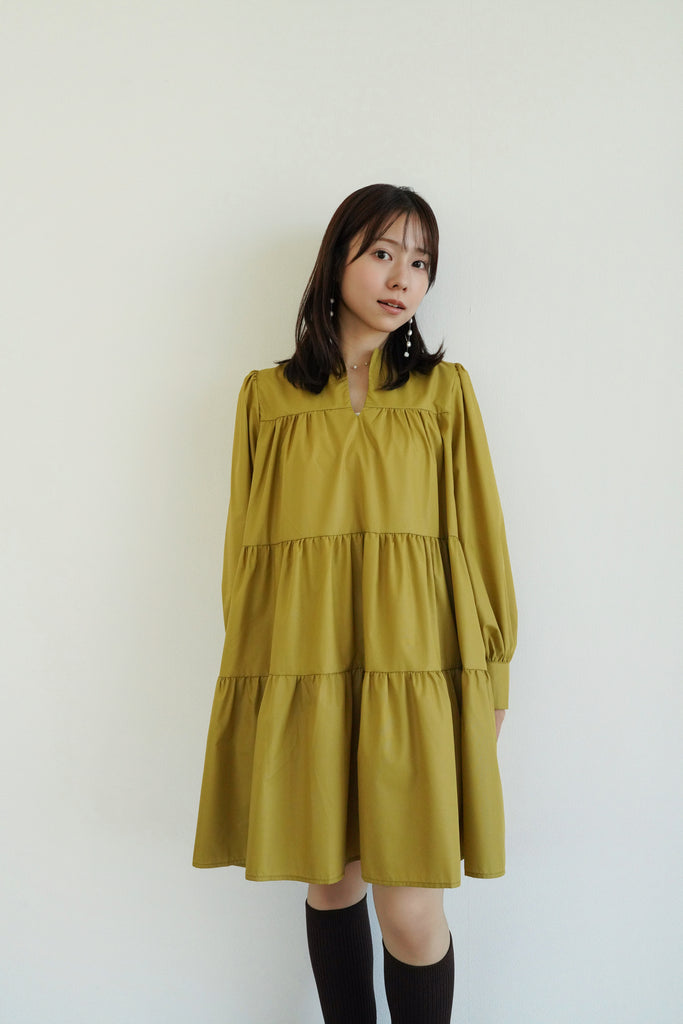 キーネックティアードミニワンピース – kicuri