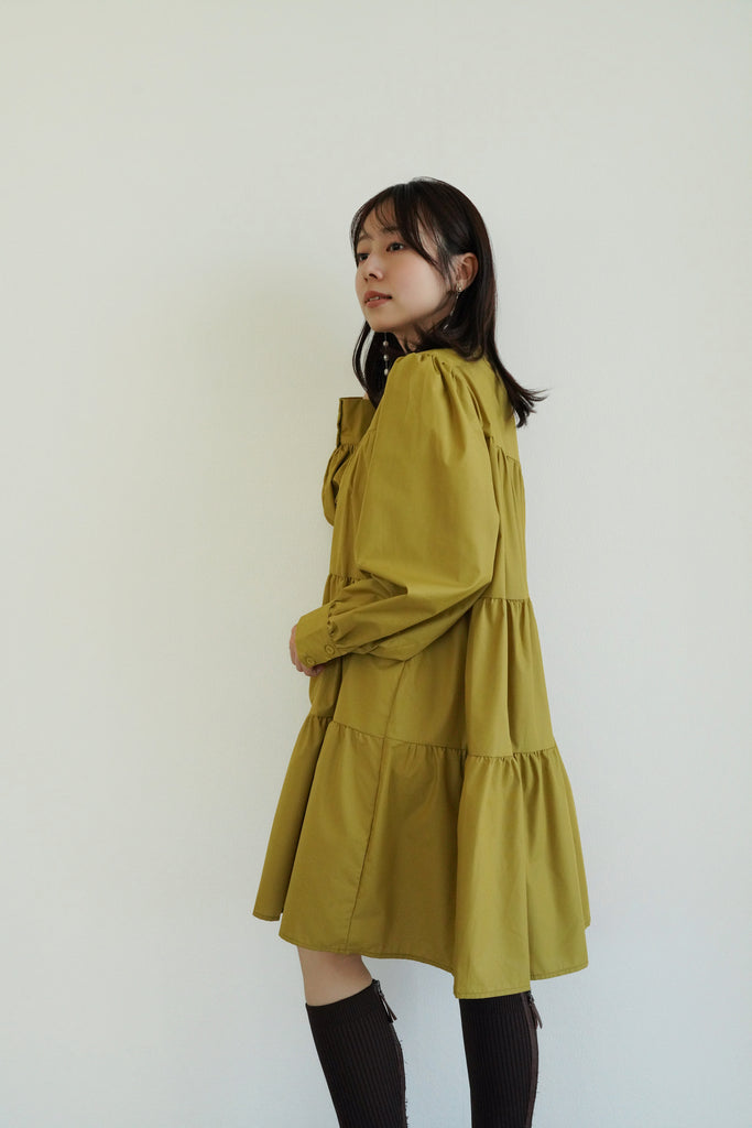 キーネックティアードミニワンピース – kicuri