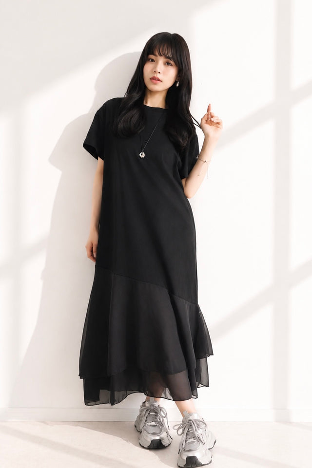 シフォンドッキングマキシワンピース