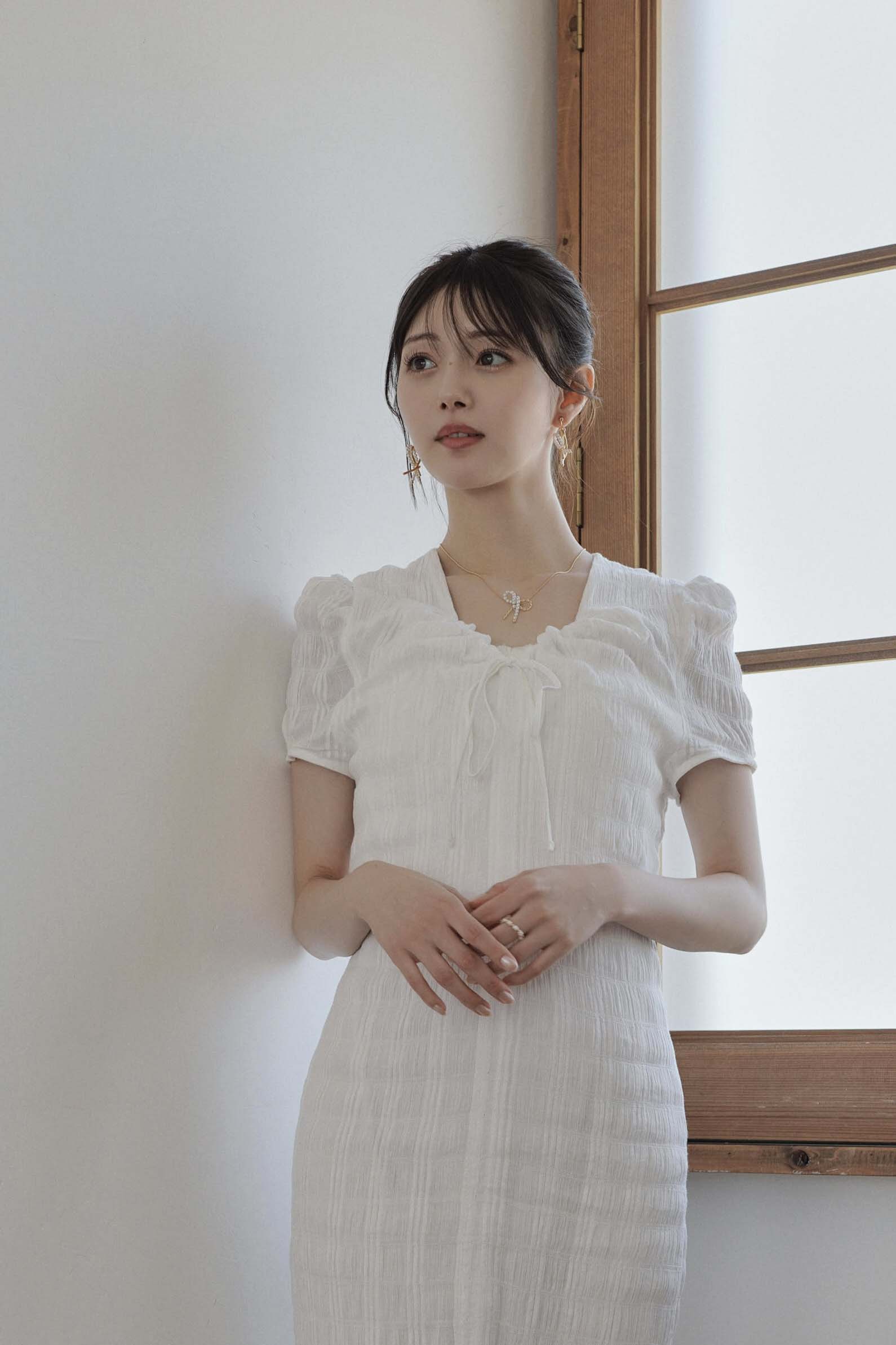 市川美織 × kicuri】Gather Fabric One-piece