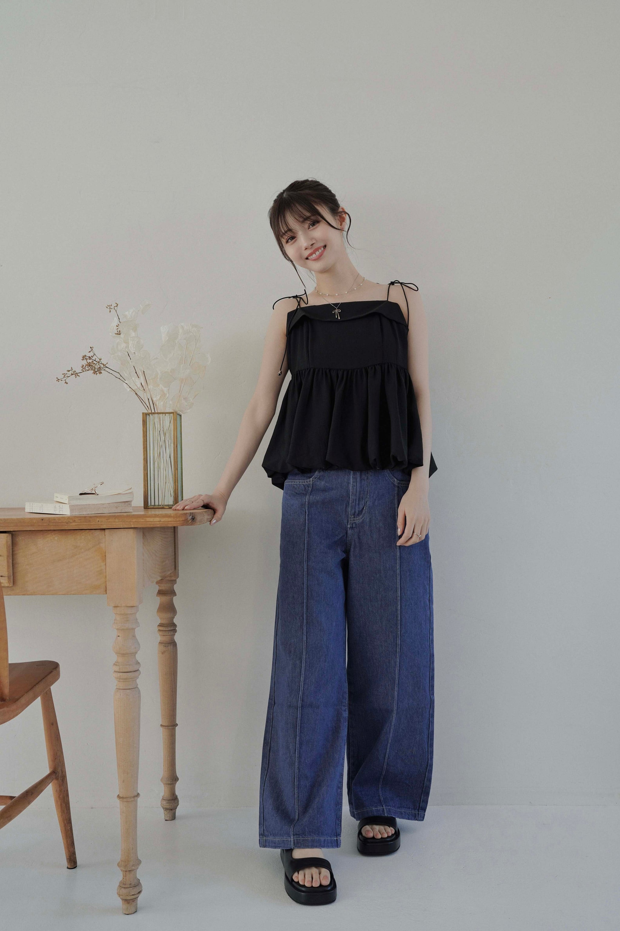 本日限定【SALON】KIRYUジャガード　キャミソール　ベスト　桐生織 市川美織 × kicuri】バルーンキャミソール
