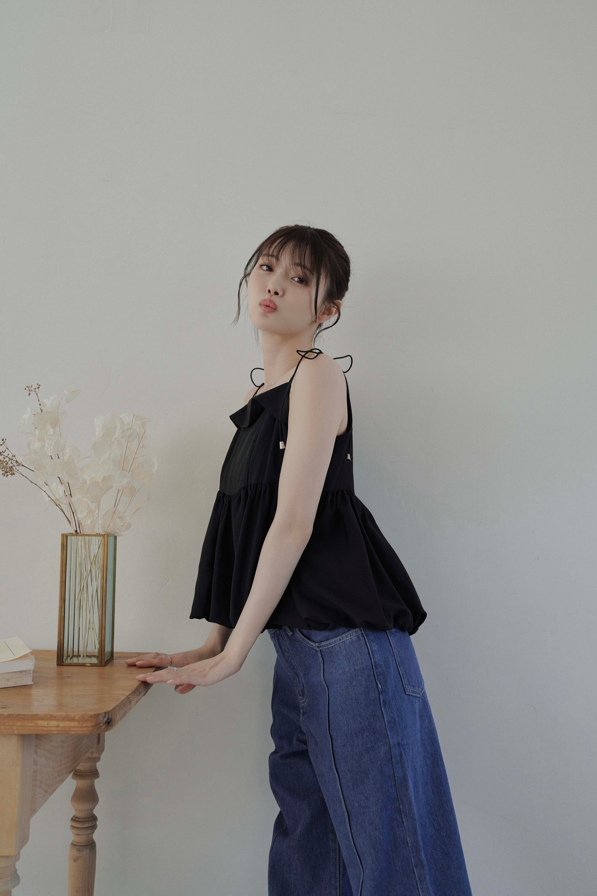 市川美織　kicuri Balloon Camisole white 市川美織 × kicuri】Balloon Camisole