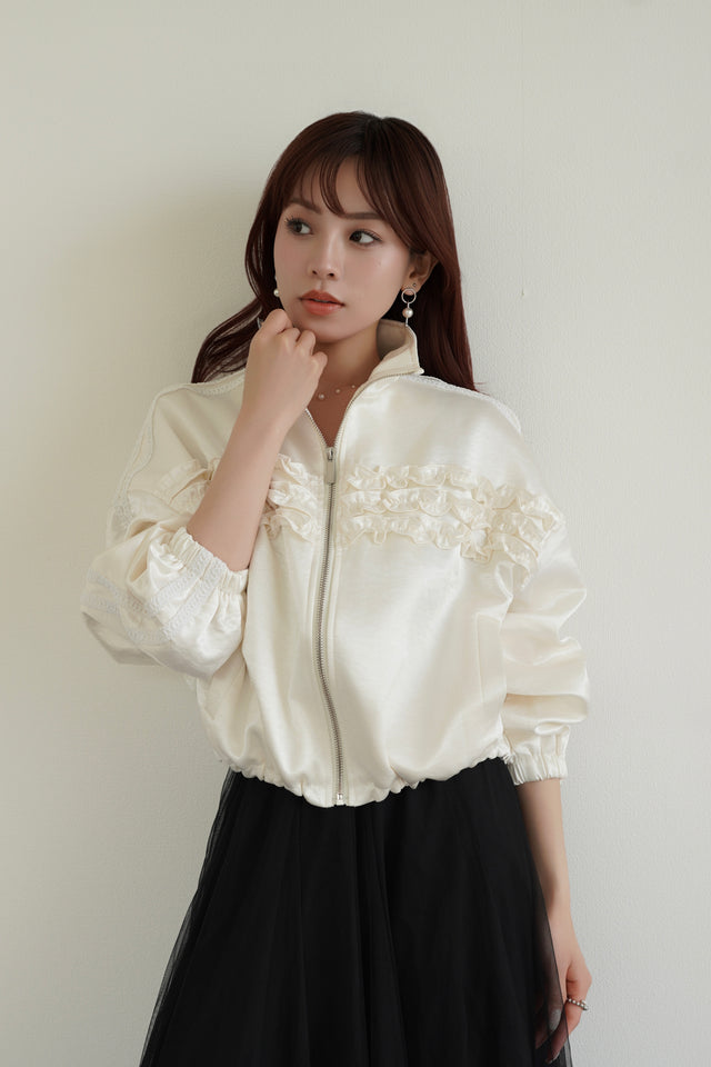 ［早割］ホイップフリルサテンブルゾン