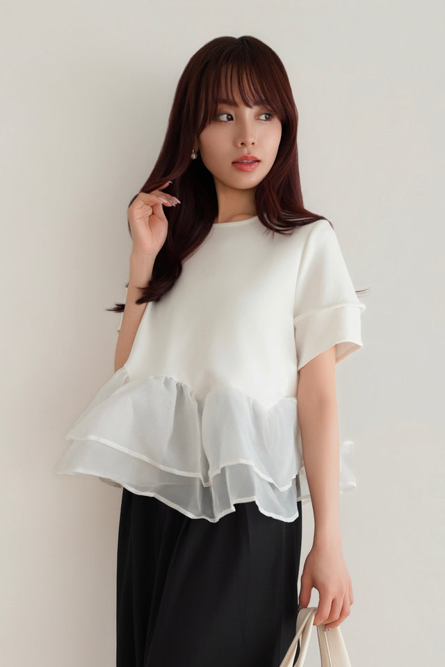 ［早割］フリルドッキングペプラムトップス