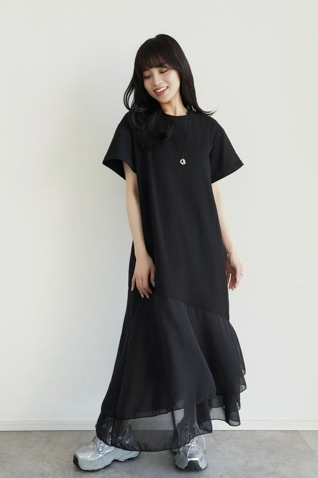 ［早割］シフォンドッキングマキシワンピース