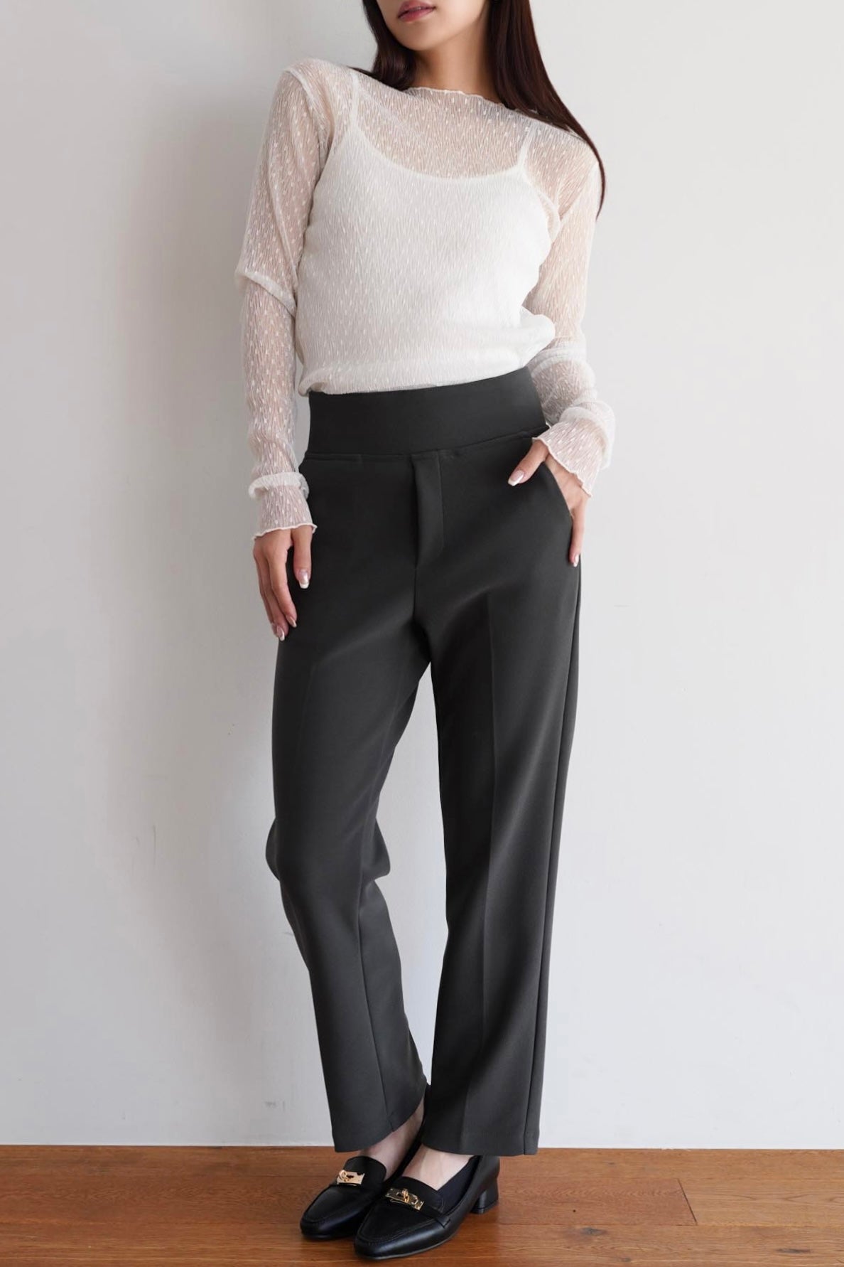 SET］Dot sheer Mellow Tops – kicuri