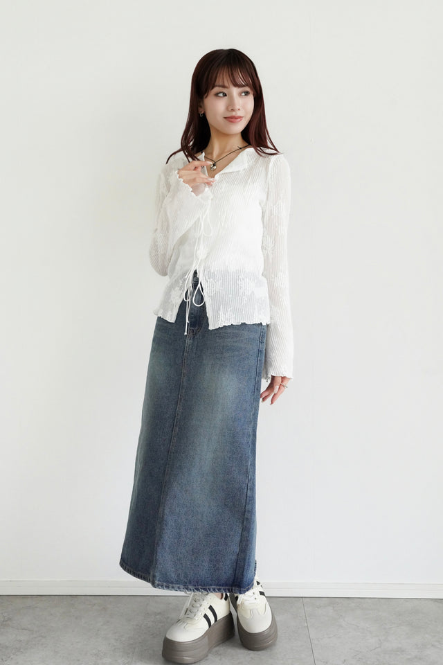 バックスリットデニムスカート