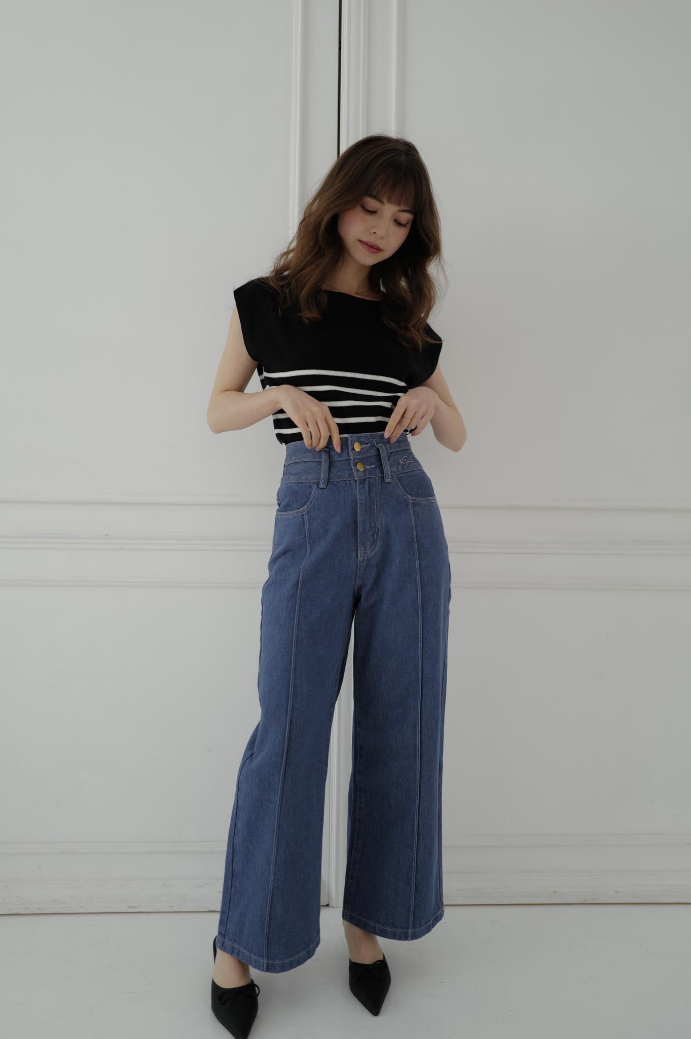 新品未使用 kicuri キクリDouble Belt Wide Denim Ｓ Double Belt Wide Denim – kicuri