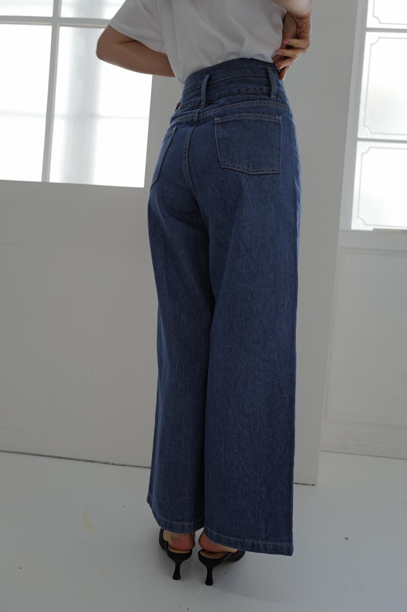 Double Belt Wide Denim – kicuri