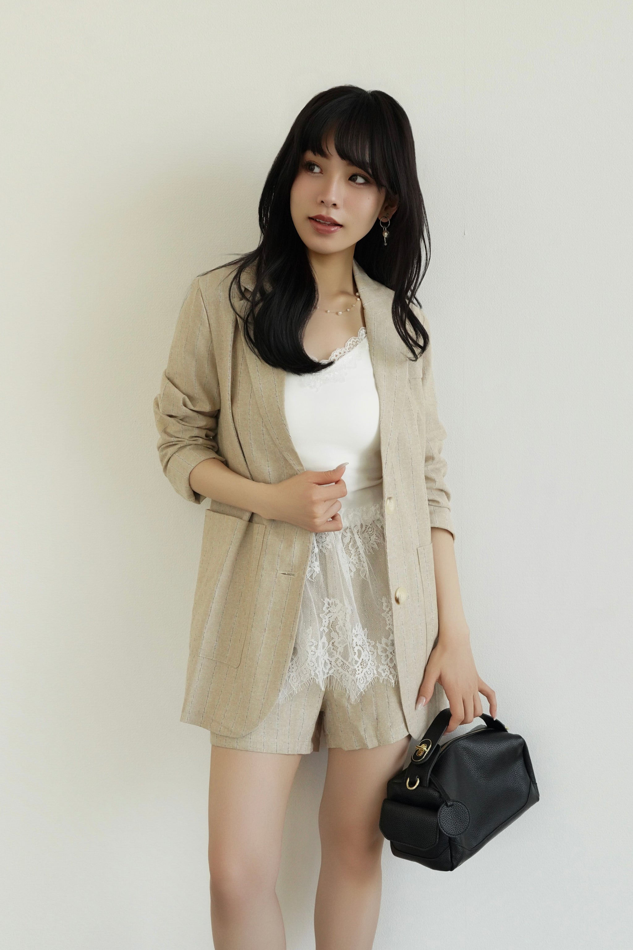 scye リネン　セットアップ リネン混ストライプセットアップ(2set) – kicuri