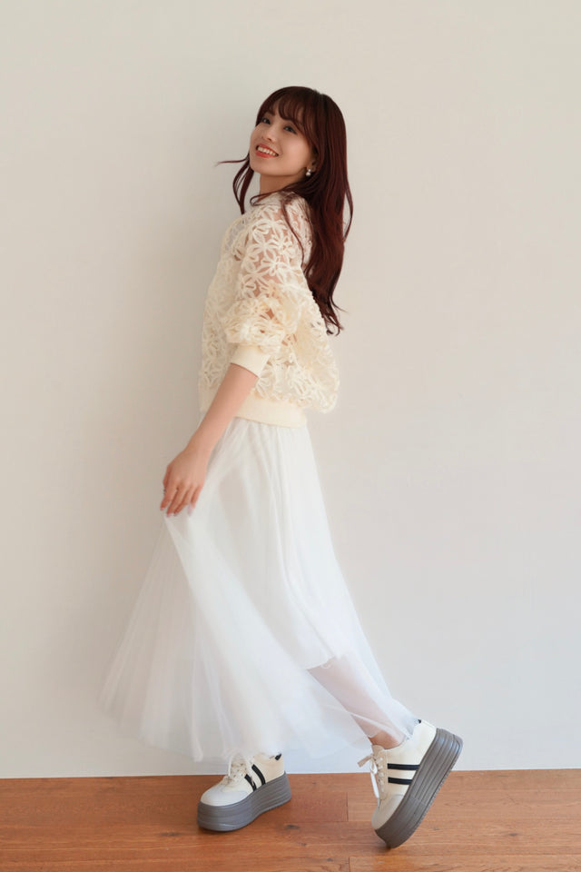 チュールロングスカート