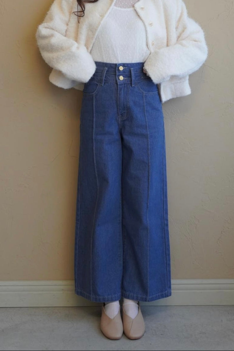 こむぎ Double Belt Wide Denim［XS.under150cmさんもオススメ］ – kicuri