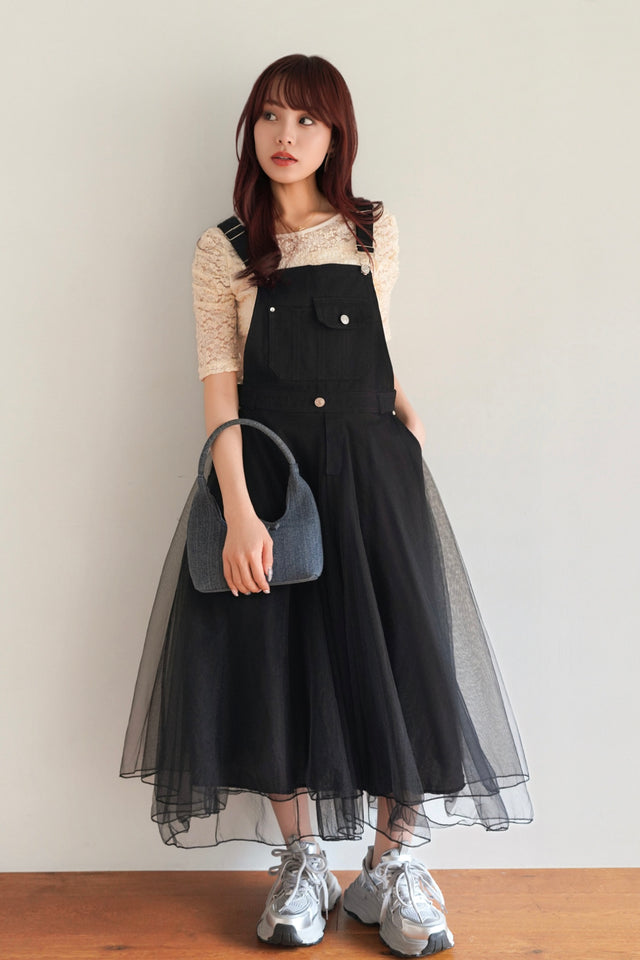 チュールドッキングジャンパースカート