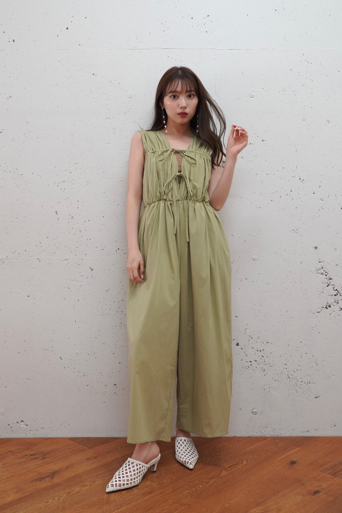 今期新作kicuri【ほぼ新品】Ribbon Gather オールインワン Ribbon Gather All-in-one – kicuri