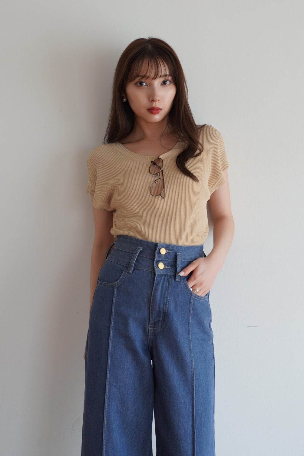 【新品未使用】kicuri ダブルベルトワイドデニム(Mサイズ) Double Belt Wide Denim – kicuri