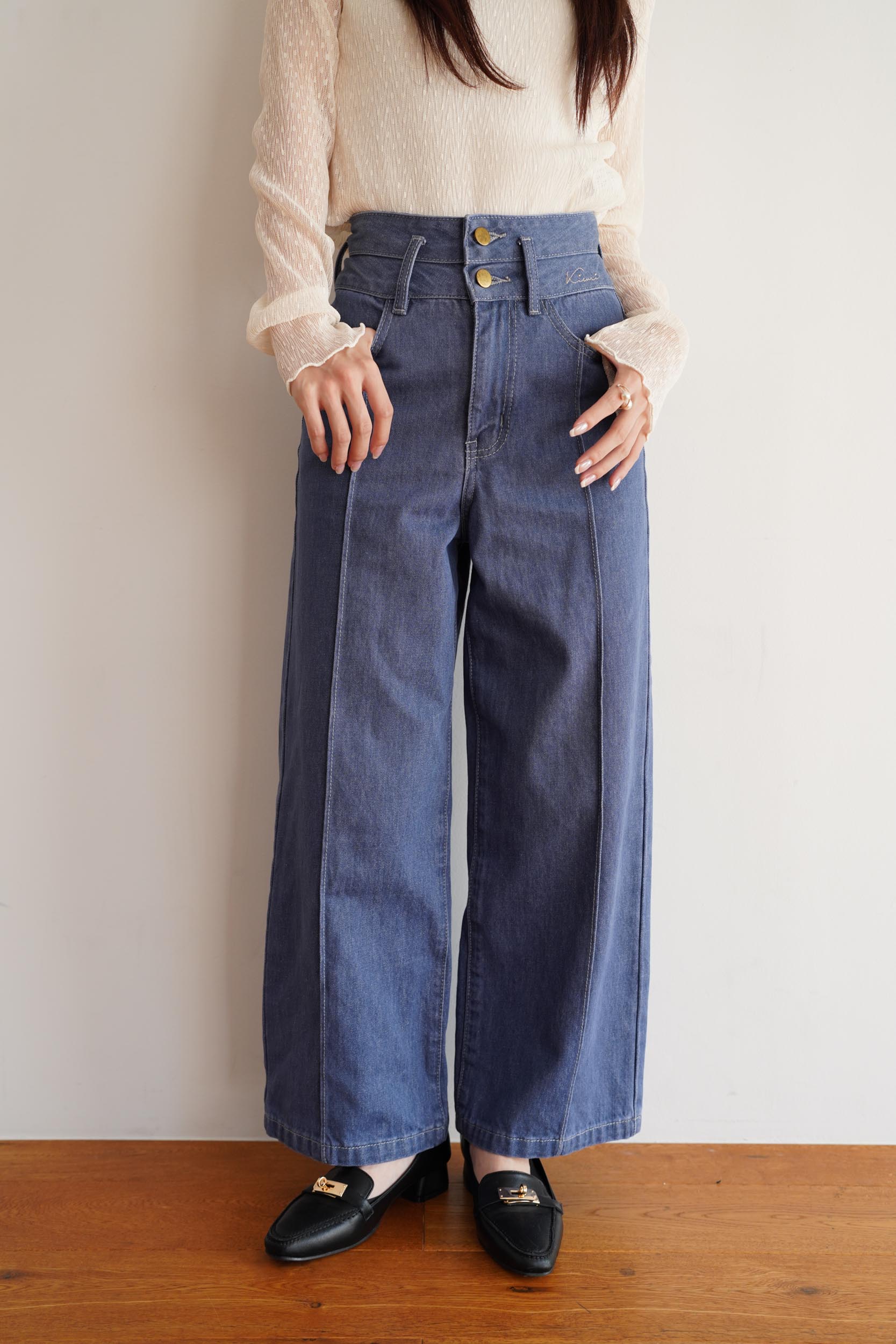 Double Belt Wide Denim［XS,U150cmさんも◎］ – kicuri
