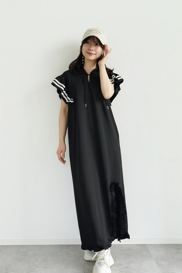 【早割】ラッフルディテールスウェットワンピース(10%OFF)